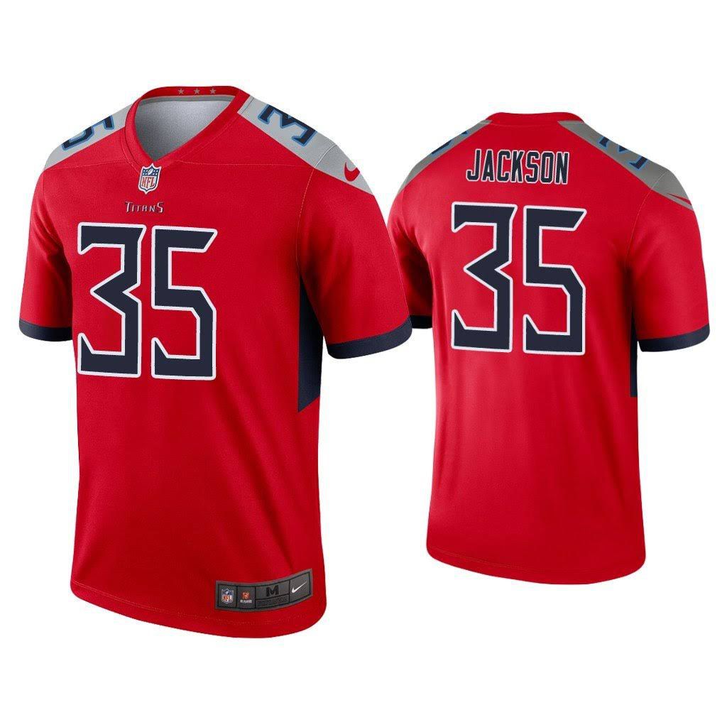 Men Tennessee Titans #35 Chris Jackson Nike Red Inverted Legend NFL Jersey